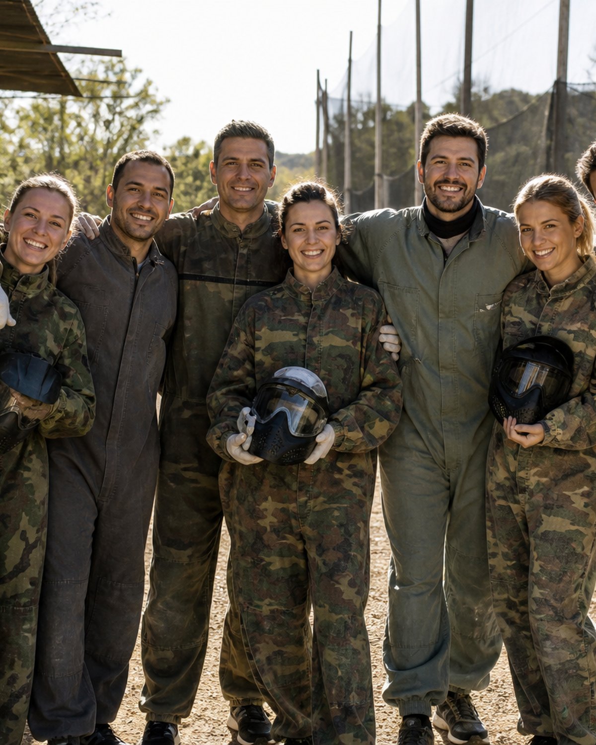 Jugadores en acción de paintball