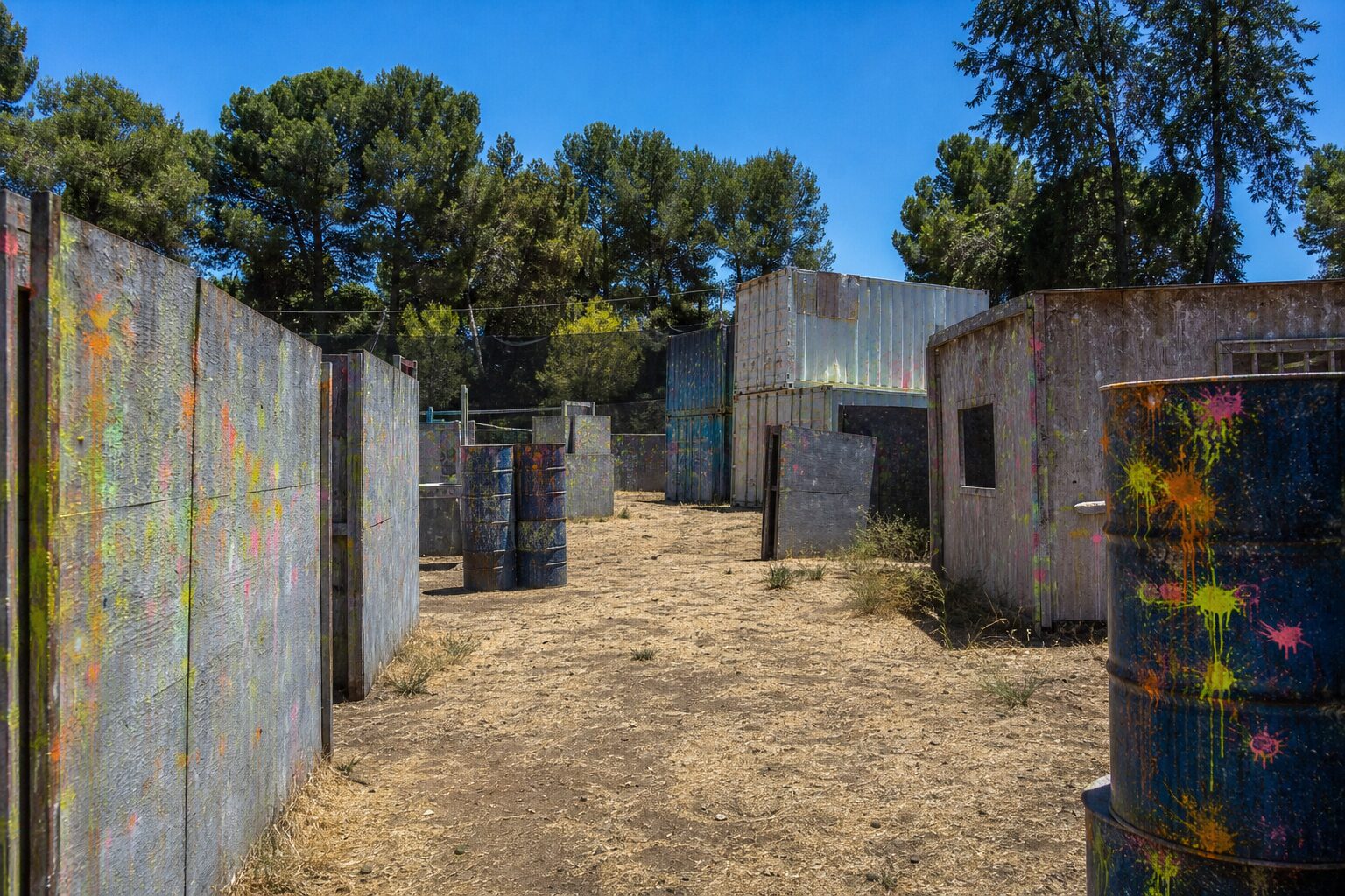 Grupo jugando paintball en SevillaPaintball